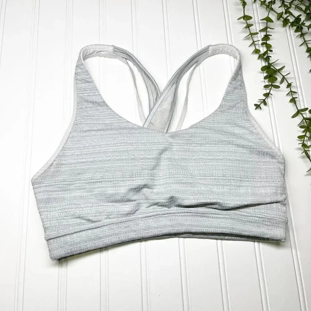 Athleta Gray Strappy Pullover Sports Bra Women's Size XS